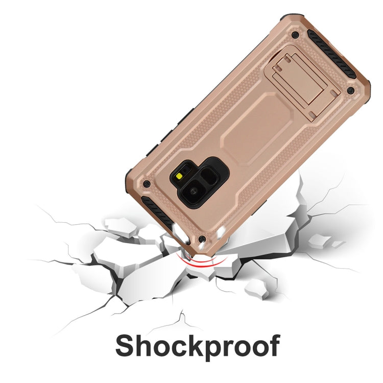 For Galaxy S9 Ultra-thin Frosted Shockproof TPU + PC Protective Back Case with Holder