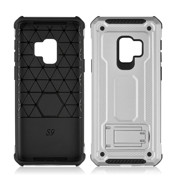 For Galaxy S9 Ultra-thin Frosted Shockproof TPU + PC Protective Back Case with Holder