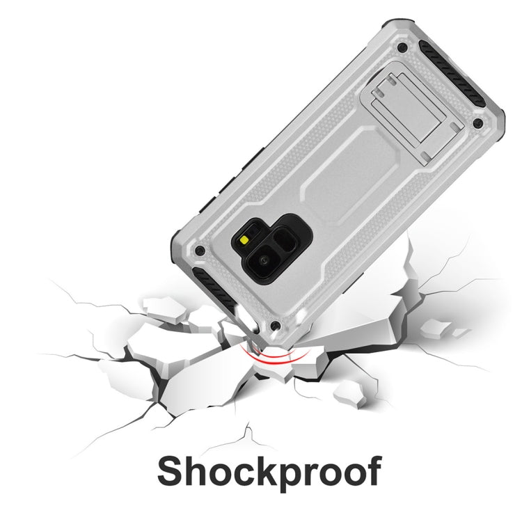 For Galaxy S9 Ultra-thin Frosted Shockproof TPU + PC Protective Back Case with Holder