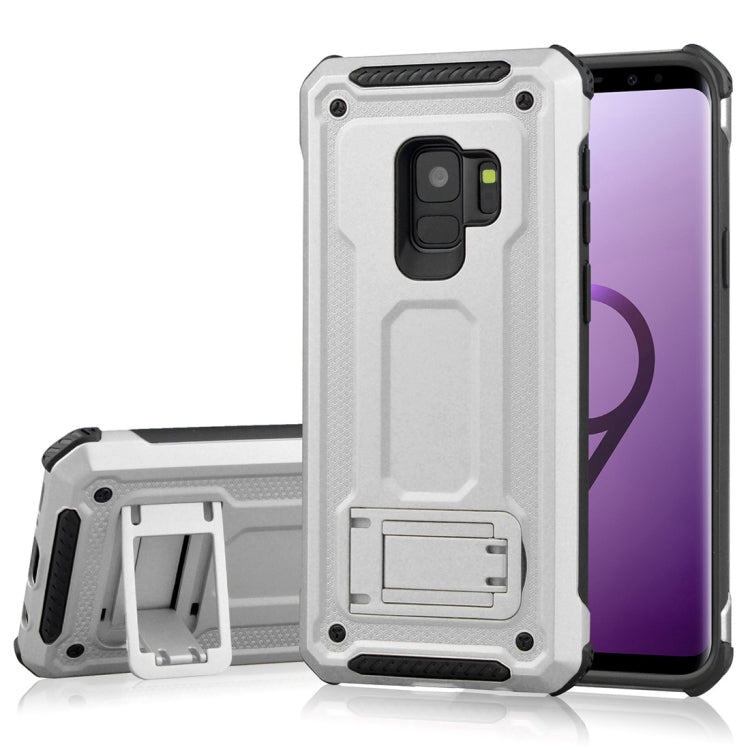 For Galaxy S9 Ultra-thin Frosted Shockproof TPU + PC Protective Back Case with Holder