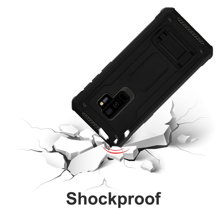 For Galaxy S9+ Ultra-thin Frosted Shockproof TPU + PC Protective Back Case with Holder