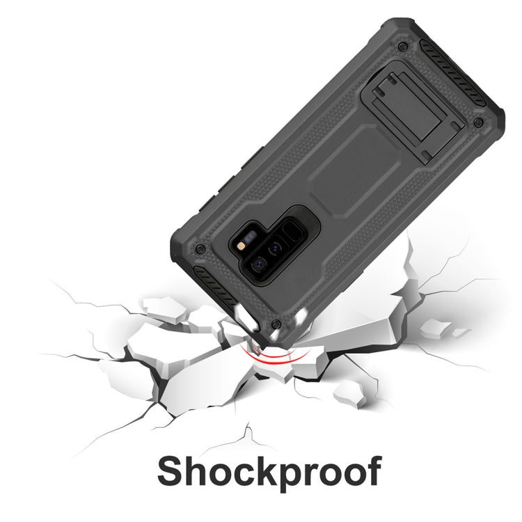 For Galaxy S9+ Ultra-thin Frosted Shockproof TPU + PC Protective Back Case with Holder