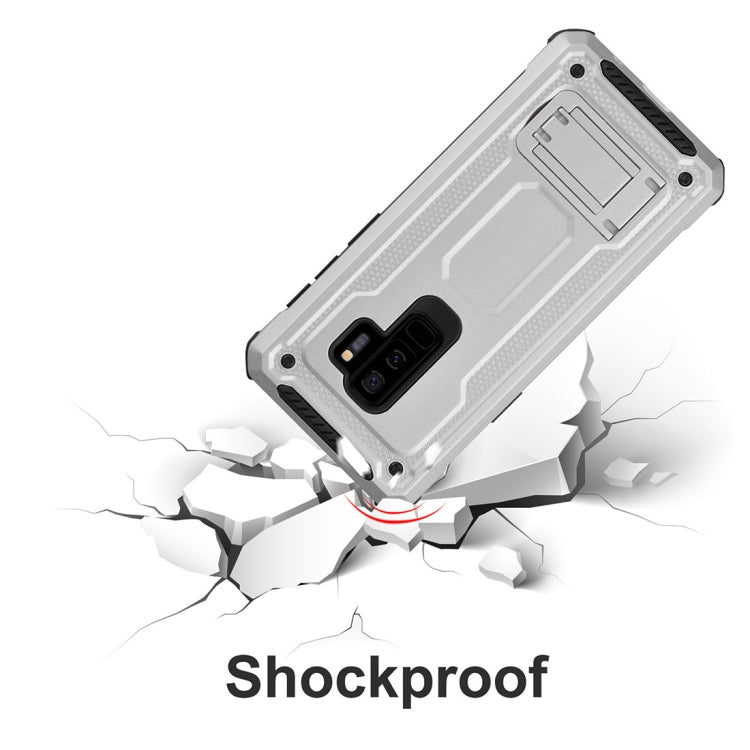 For Galaxy S9+ Ultra-thin Frosted Shockproof TPU + PC Protective Back Case with Holder