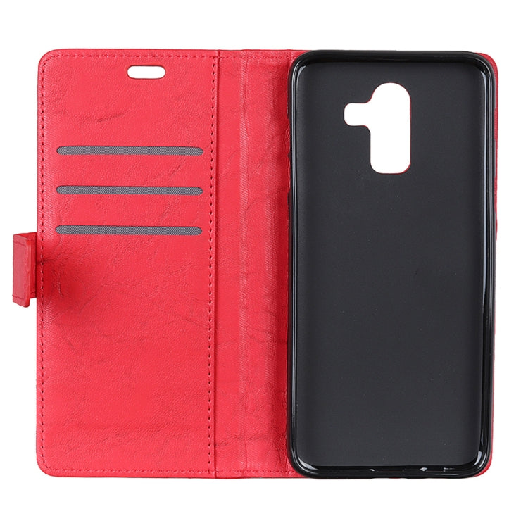 Copper Buckle Retro Crazy Horse Texture Horizontal Flip Leather Case for Galaxy J8 (2018), with Holder & Card Slots & Wallet
