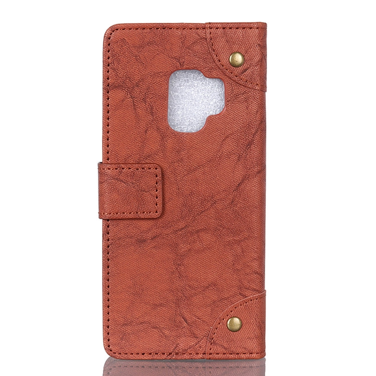 Copper Buckle Retro Crazy Horse Texture Horizontal Flip Leather Case for Galaxy S9, with Holder & Card Slots & Wallet