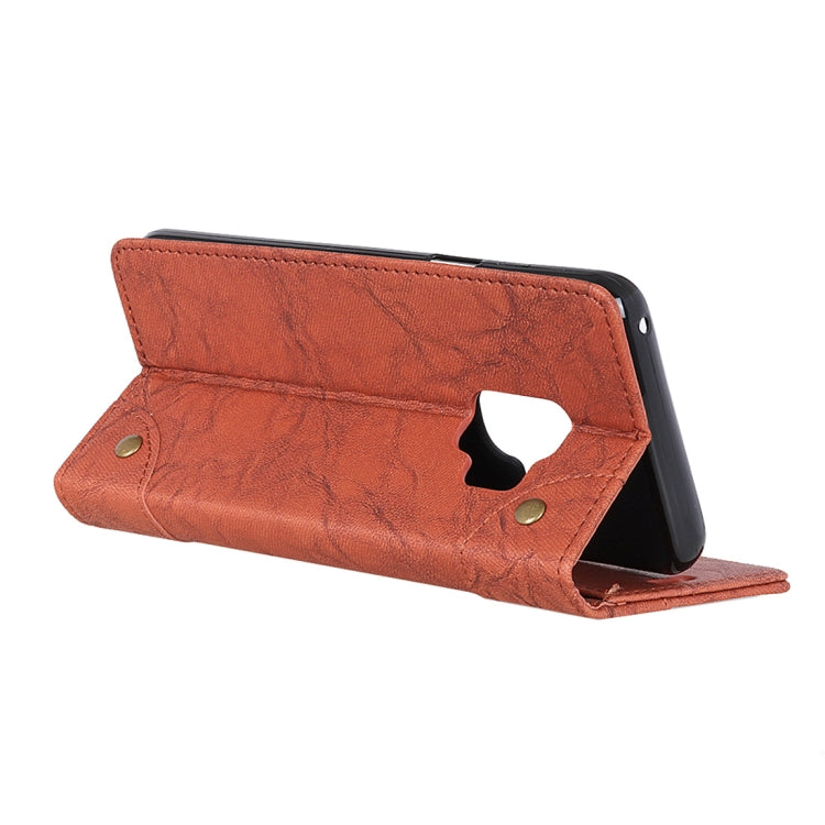 Copper Buckle Retro Crazy Horse Texture Horizontal Flip Leather Case for Galaxy S9, with Holder & Card Slots & Wallet
