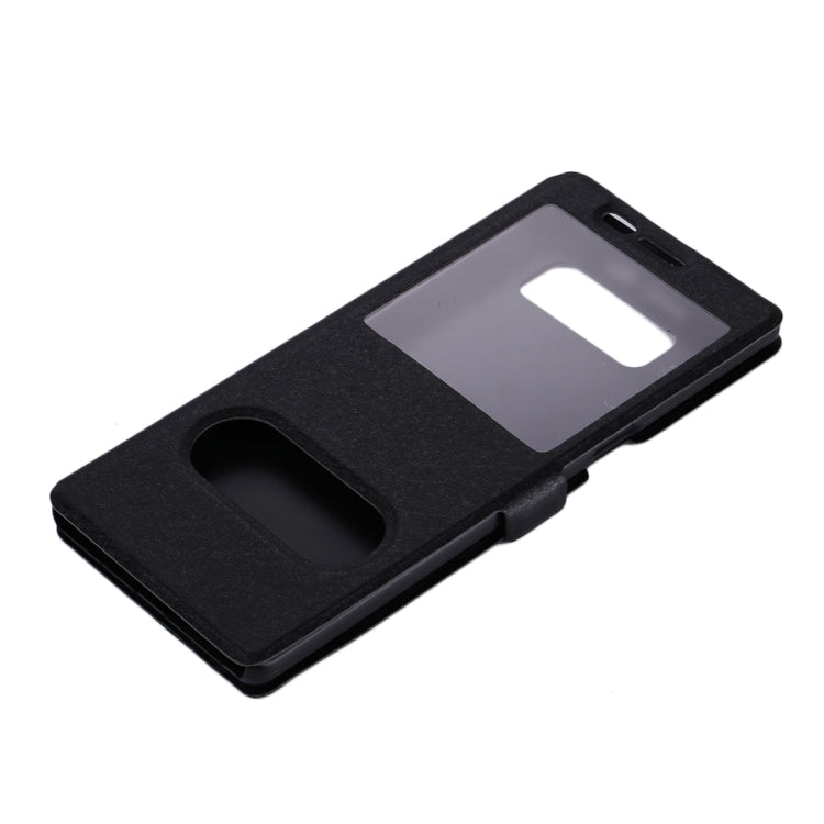For Galaxy Note 8 Silk Texture Horizontal Flip Leather Case with Call Display ID & Sleep / Wake-up Function & Holder