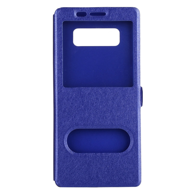 For Galaxy Note 8 Silk Texture Horizontal Flip Leather Case with Call Display ID & Sleep / Wake-up Function & Holder