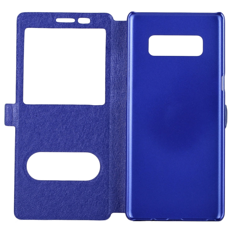 For Galaxy Note 8 Silk Texture Horizontal Flip Leather Case with Call Display ID & Sleep / Wake-up Function & Holder