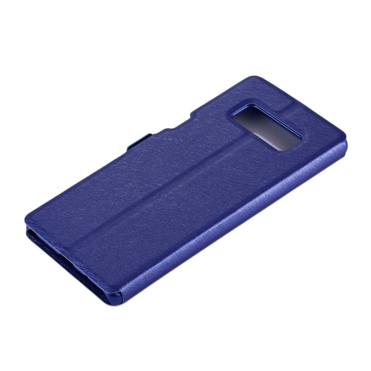 For Galaxy Note 8 Silk Texture Horizontal Flip Leather Case with Call Display ID & Sleep / Wake-up Function & Holder