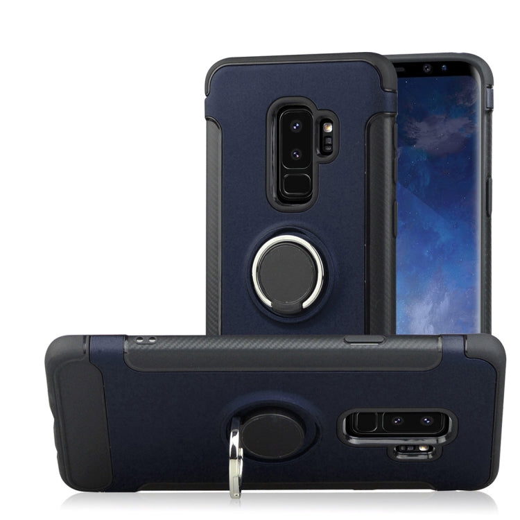 For Galaxy S9+ TPU + PC Shockproof Protective Back Case with Rotatable Ring Holder
