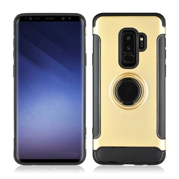For Galaxy S9+ TPU + PC Shockproof Protective Back Case with Rotatable Ring Holder
