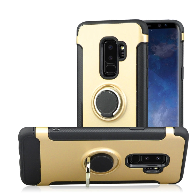 For Galaxy S9+ TPU + PC Shockproof Protective Back Case with Rotatable Ring Holder