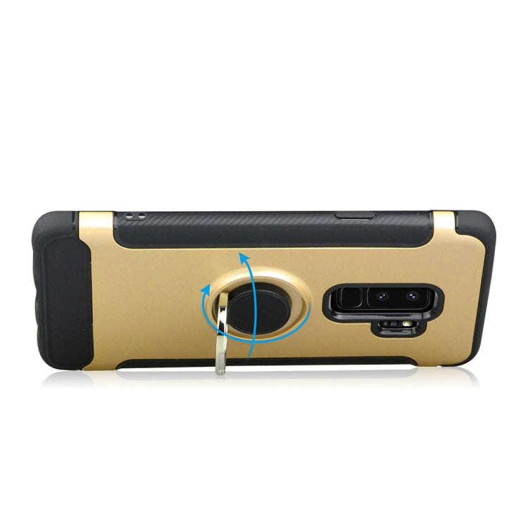 For Galaxy S9+ TPU + PC Shockproof Protective Back Case with Rotatable Ring Holder