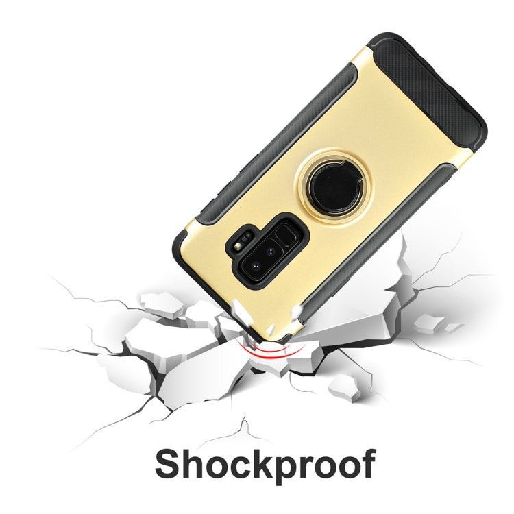 For Galaxy S9+ TPU + PC Shockproof Protective Back Case with Rotatable Ring Holder