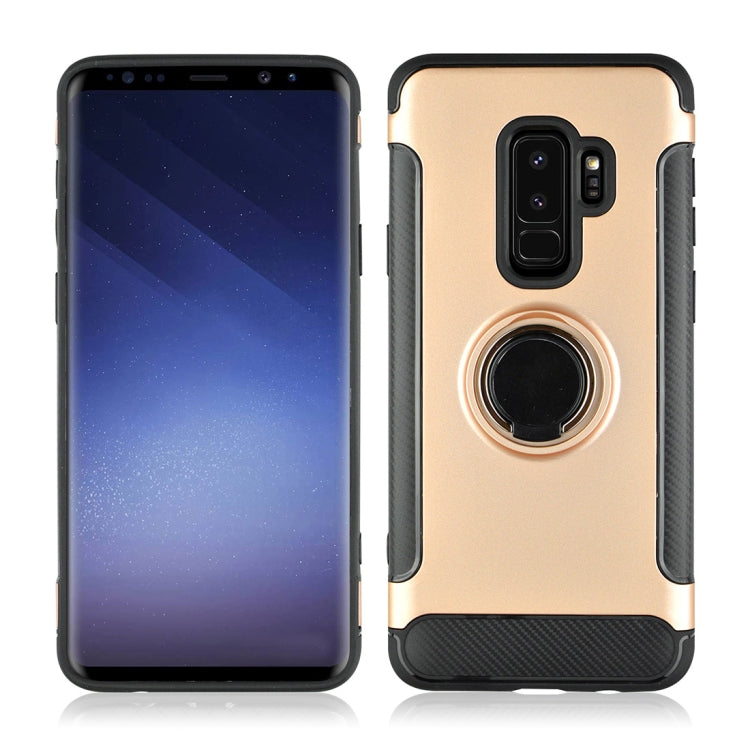 For Galaxy S9+ TPU + PC Shockproof Protective Back Case with Rotatable Ring Holder
