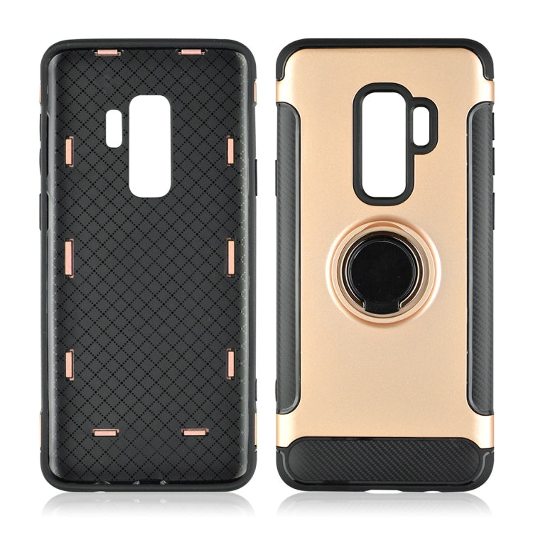 For Galaxy S9+ TPU + PC Shockproof Protective Back Case with Rotatable Ring Holder