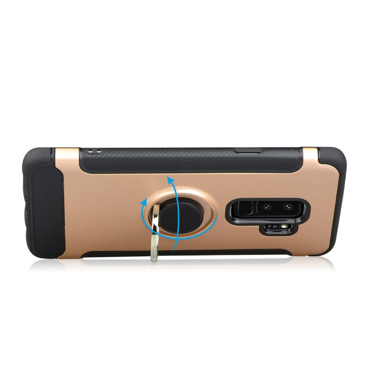 For Galaxy S9+ TPU + PC Shockproof Protective Back Case with Rotatable Ring Holder