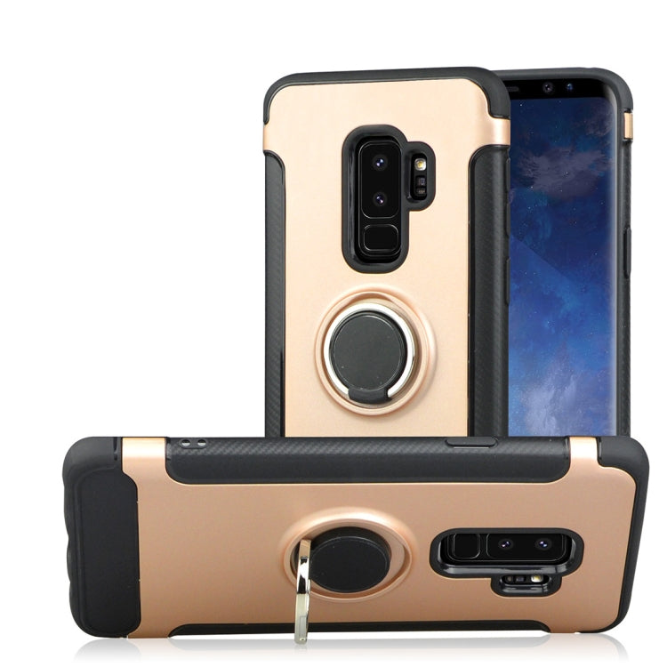 For Galaxy S9+ TPU + PC Shockproof Protective Back Case with Rotatable Ring Holder