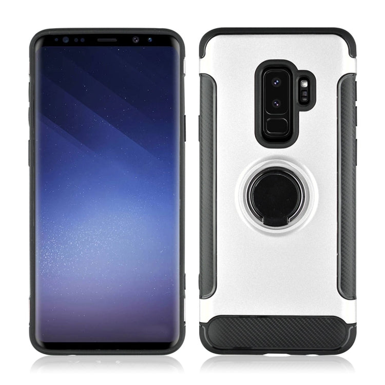 For Galaxy S9+ TPU + PC Shockproof Protective Back Case with Rotatable Ring Holder