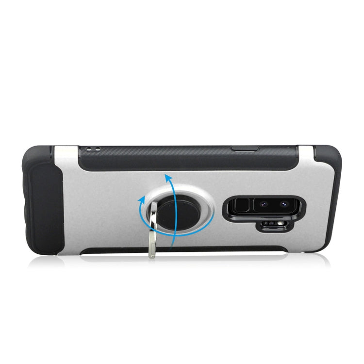 For Galaxy S9+ TPU + PC Shockproof Protective Back Case with Rotatable Ring Holder