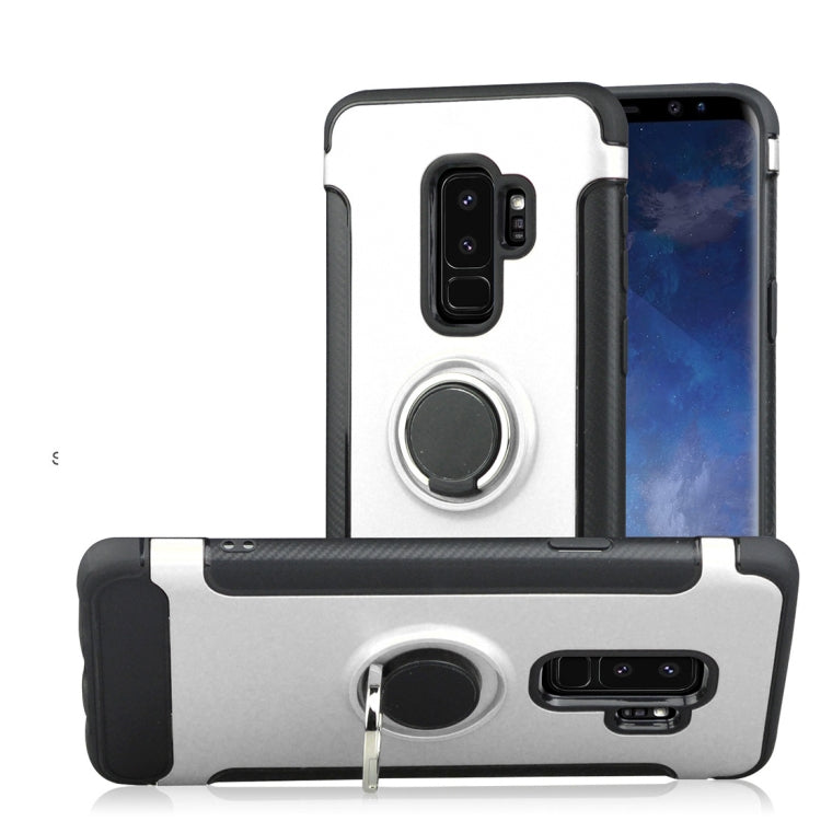 For Galaxy S9+ TPU + PC Shockproof Protective Back Case with Rotatable Ring Holder