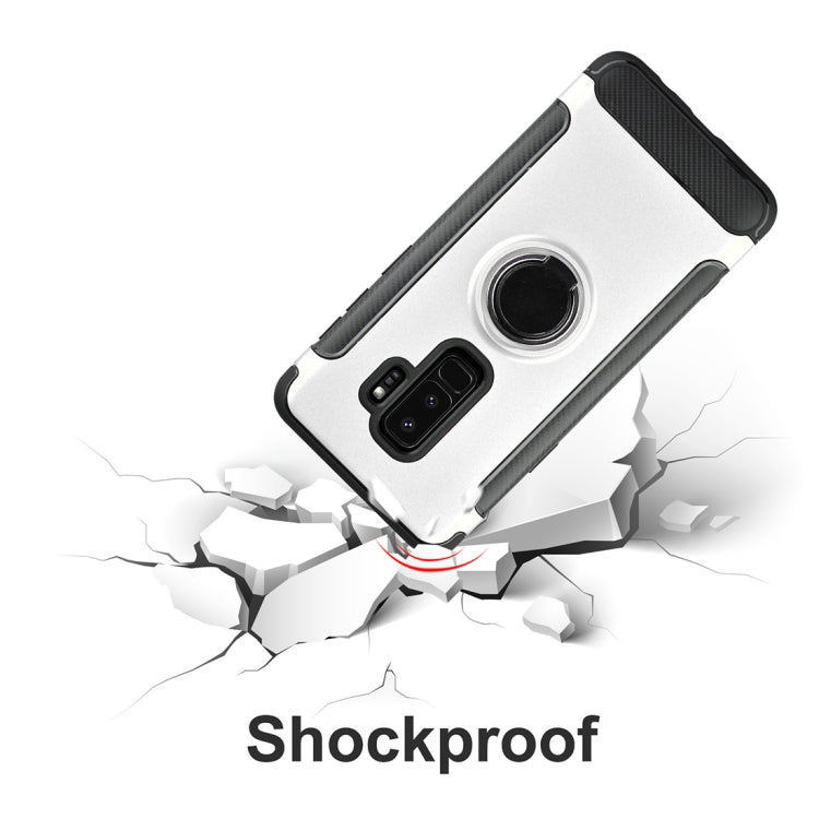 For Galaxy S9+ TPU + PC Shockproof Protective Back Case with Rotatable Ring Holder