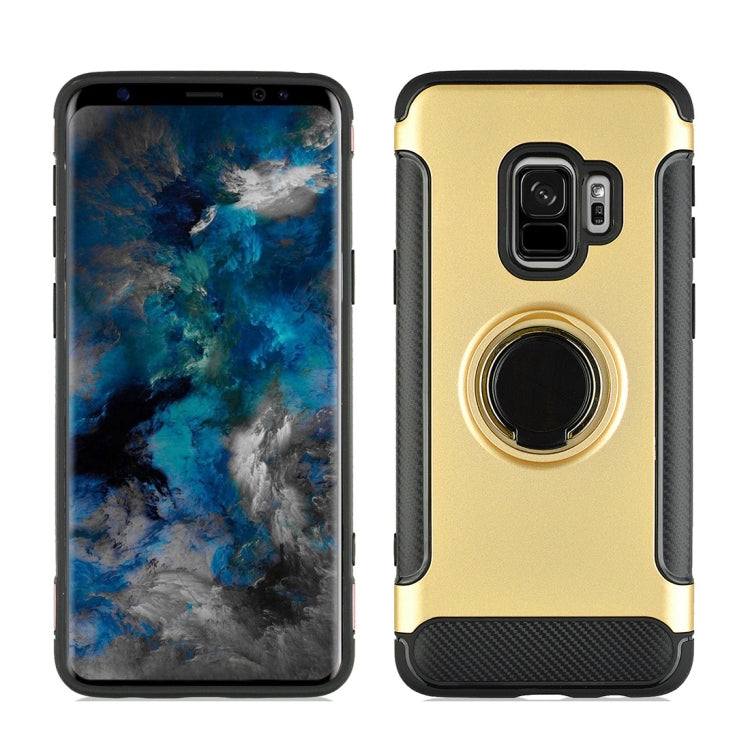 For Galaxy S9 TPU + PC Shockproof Protective Back Case with Rotatable Ring Holder