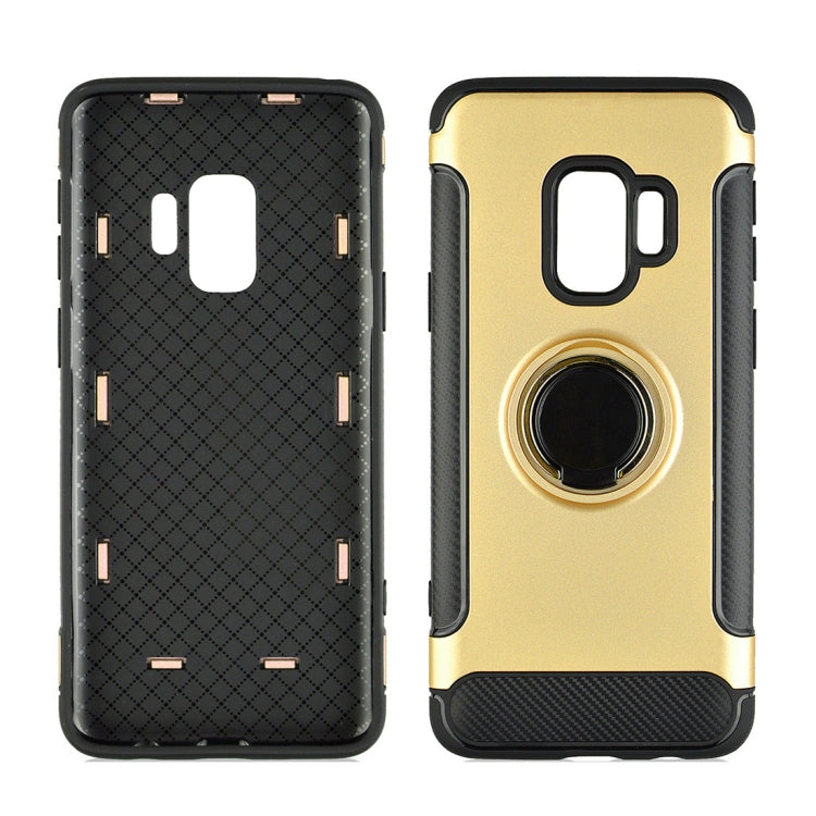 For Galaxy S9 TPU + PC Shockproof Protective Back Case with Rotatable Ring Holder