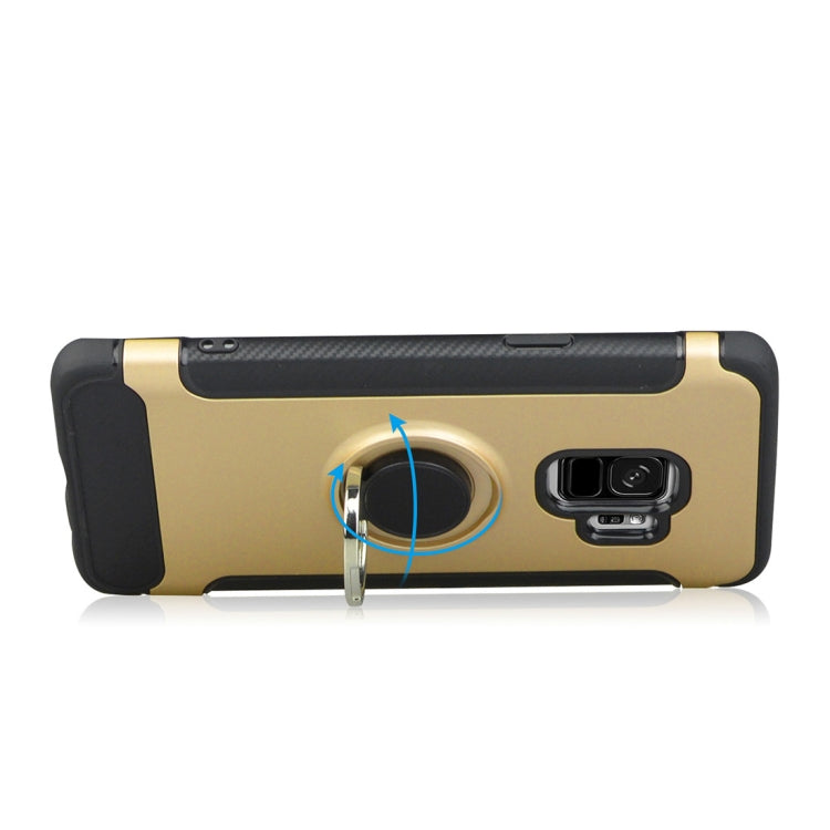 For Galaxy S9 TPU + PC Shockproof Protective Back Case with Rotatable Ring Holder