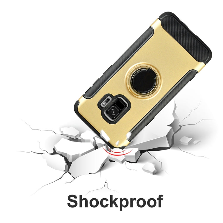 For Galaxy S9 TPU + PC Shockproof Protective Back Case with Rotatable Ring Holder