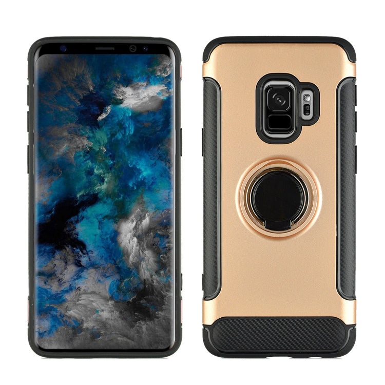 For Galaxy S9 TPU + PC Shockproof Protective Back Case with Rotatable Ring Holder