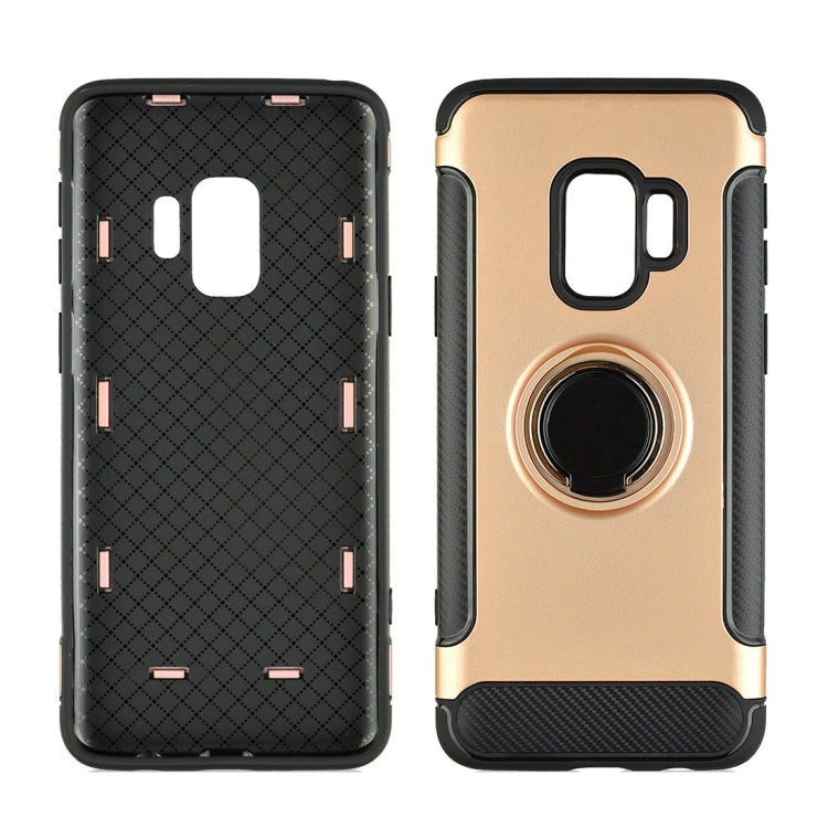 For Galaxy S9 TPU + PC Shockproof Protective Back Case with Rotatable Ring Holder