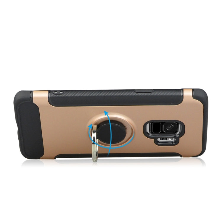 For Galaxy S9 TPU + PC Shockproof Protective Back Case with Rotatable Ring Holder