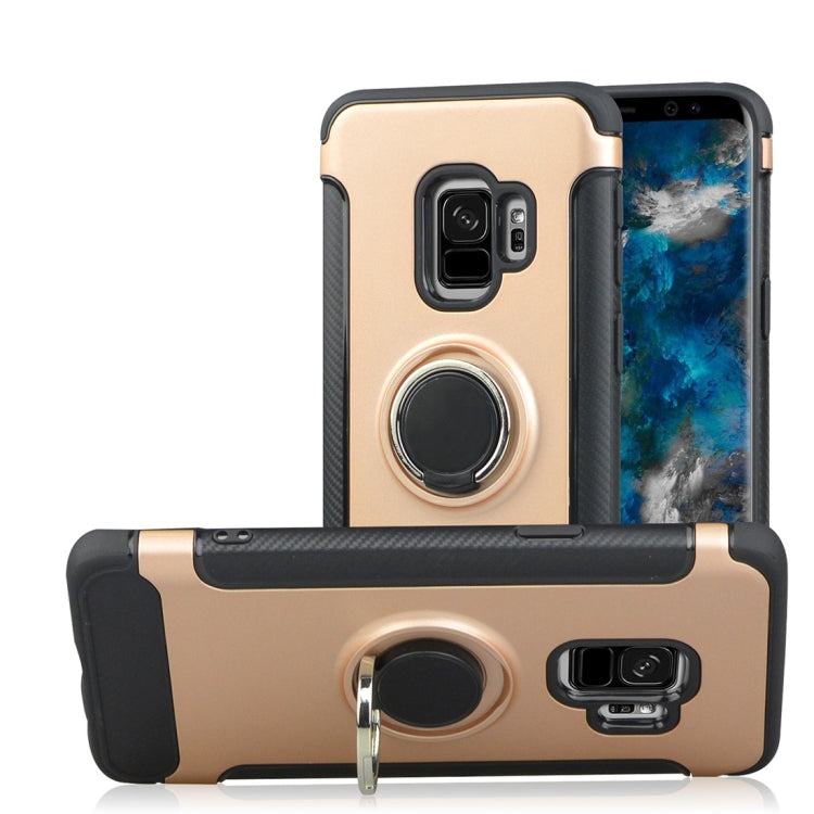 For Galaxy S9 TPU + PC Shockproof Protective Back Case with Rotatable Ring Holder
