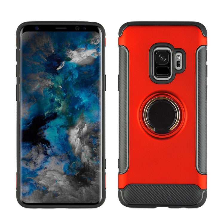 For Galaxy S9 TPU + PC Shockproof Protective Back Case with Rotatable Ring Holder