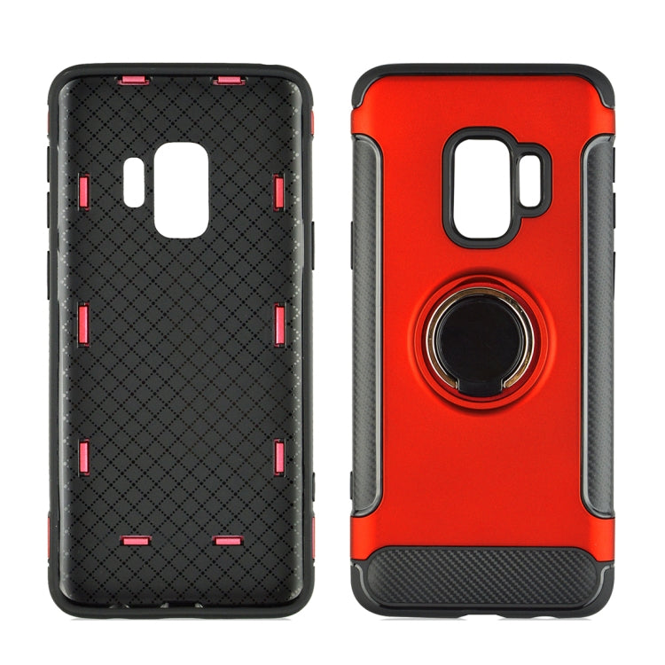 For Galaxy S9 TPU + PC Shockproof Protective Back Case with Rotatable Ring Holder
