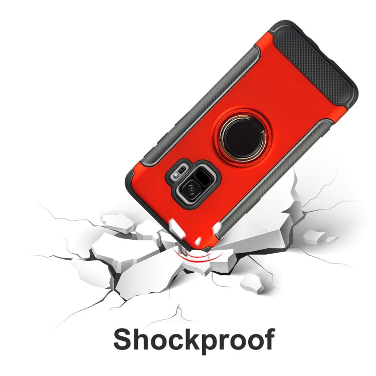 For Galaxy S9 TPU + PC Shockproof Protective Back Case with Rotatable Ring Holder