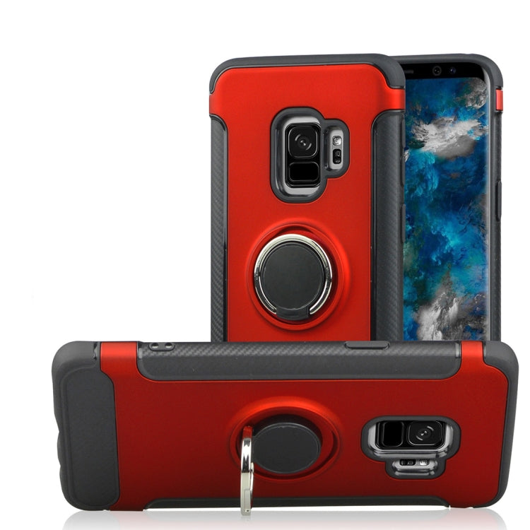 For Galaxy S9 TPU + PC Shockproof Protective Back Case with Rotatable Ring Holder