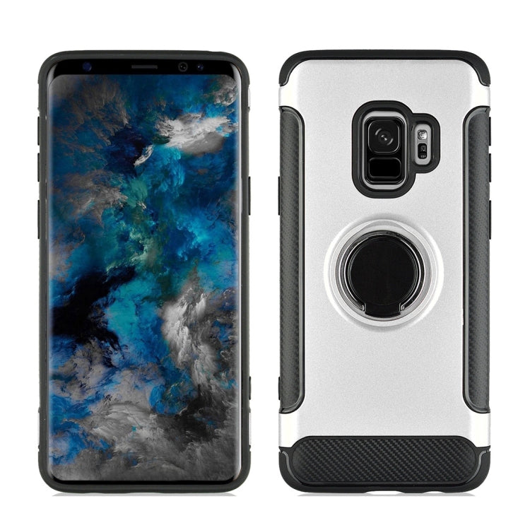 For Galaxy S9 TPU + PC Shockproof Protective Back Case with Rotatable Ring Holder
