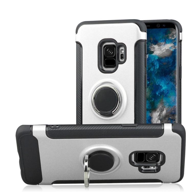 For Galaxy S9 TPU + PC Shockproof Protective Back Case with Rotatable Ring Holder