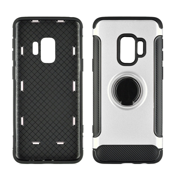 For Galaxy S9 TPU + PC Shockproof Protective Back Case with Rotatable Ring Holder