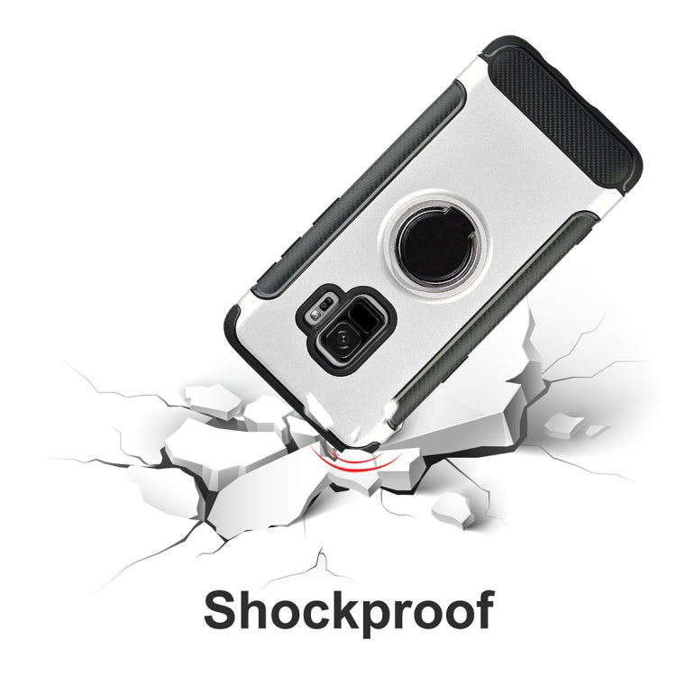 For Galaxy S9 TPU + PC Shockproof Protective Back Case with Rotatable Ring Holder