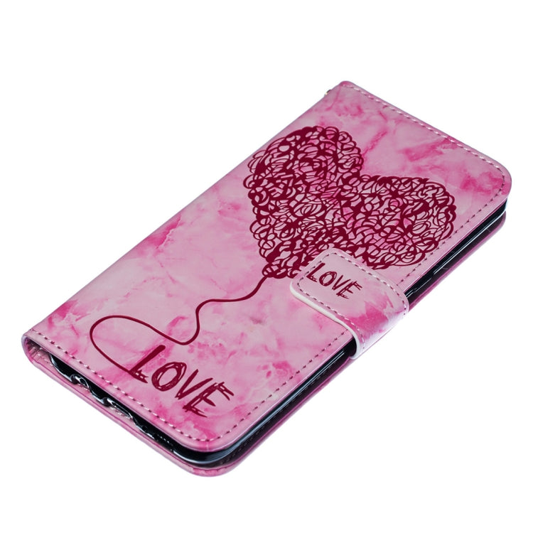 Heart + Marble Pattern Horizontal Flip Leather Case for Galaxy S8+ / G955, with Holder & Card Slots & Wallet & Lanyard