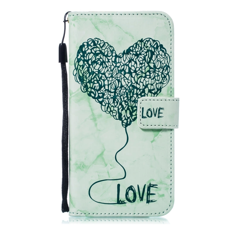 Heart + Marble Pattern Horizontal Flip Leather Case for Galaxy S8+ / G955, with Holder & Card Slots & Wallet & Lanyard