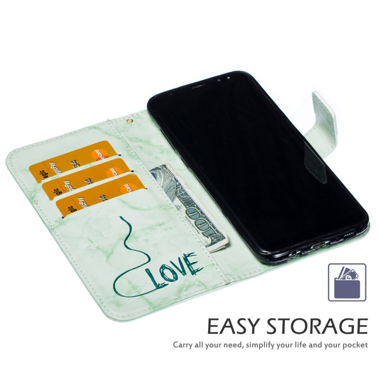 Heart + Marble Pattern Horizontal Flip Leather Case for Galaxy S8+ / G955, with Holder & Card Slots & Wallet & Lanyard