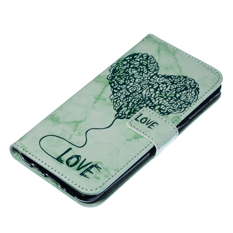 Heart + Marble Pattern Horizontal Flip Leather Case for Galaxy S8+ / G955, with Holder & Card Slots & Wallet & Lanyard