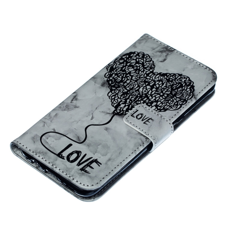 Heart + Marble Pattern Horizontal Flip Leather Case for Galaxy S8+ / G955, with Holder & Card Slots & Wallet & Lanyard