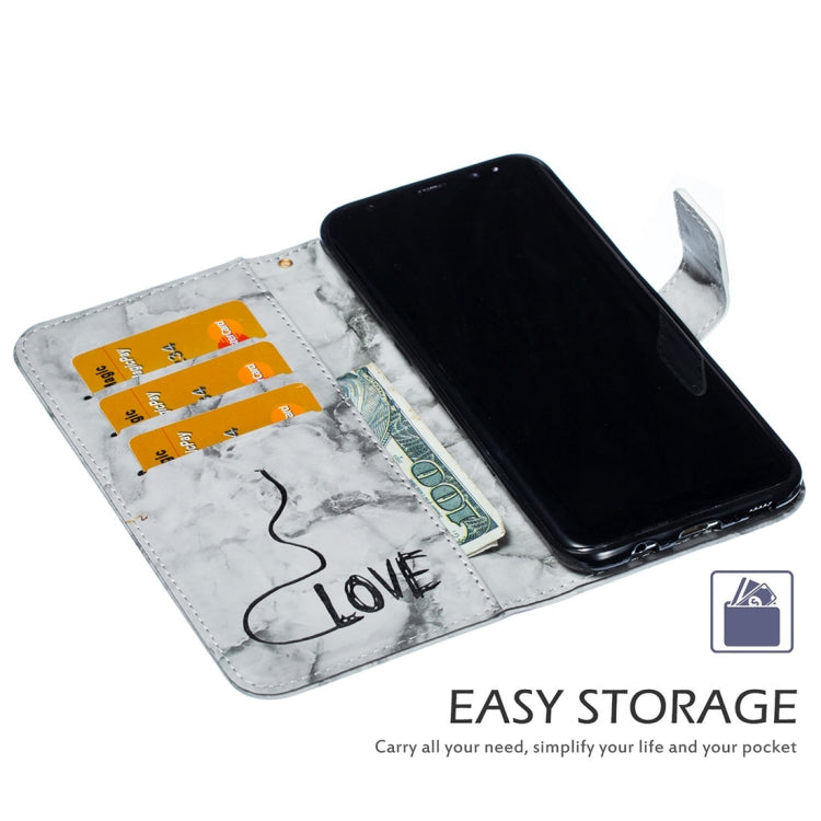 Heart + Marble Pattern Horizontal Flip Leather Case for Galaxy S8+ / G955, with Holder & Card Slots & Wallet & Lanyard