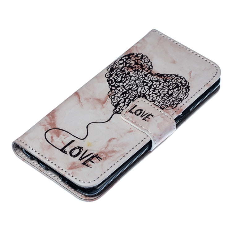 Heart + Marble Pattern Horizontal Flip Leather Case for Galaxy S9, with Holder & Card Slots & Wallet & Lanyard